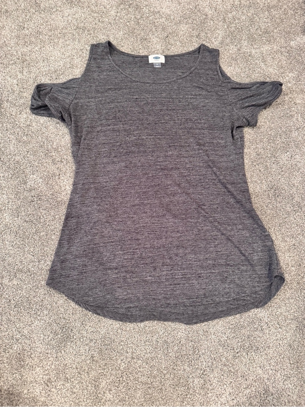 Old Navy Gray Cold-Shoulder Short Sleeve Tee